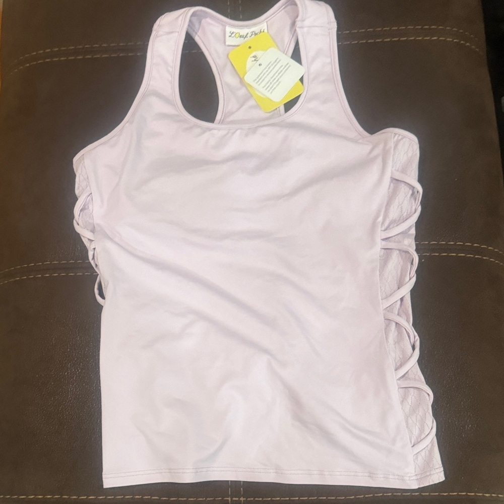 JoyLab Lavender Crop Top with Side Accents